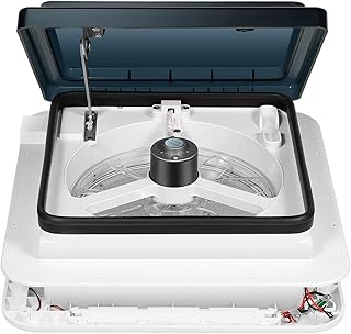 30W LED Screen Silent Fan,Wohnwagen Dachfenster Ventilator,Dachlüftung Abluftventilator,Dach Schallschutzhaube,Wasserdicht Dachluke Lüftung Abluftventilator mit Regensensor für Wohnwagen Wohnmobile
