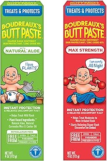 Diaper Rash Ointment Variety Pack (1-4 oz Maximum Strength, 1-4 oz Natural Aloe)