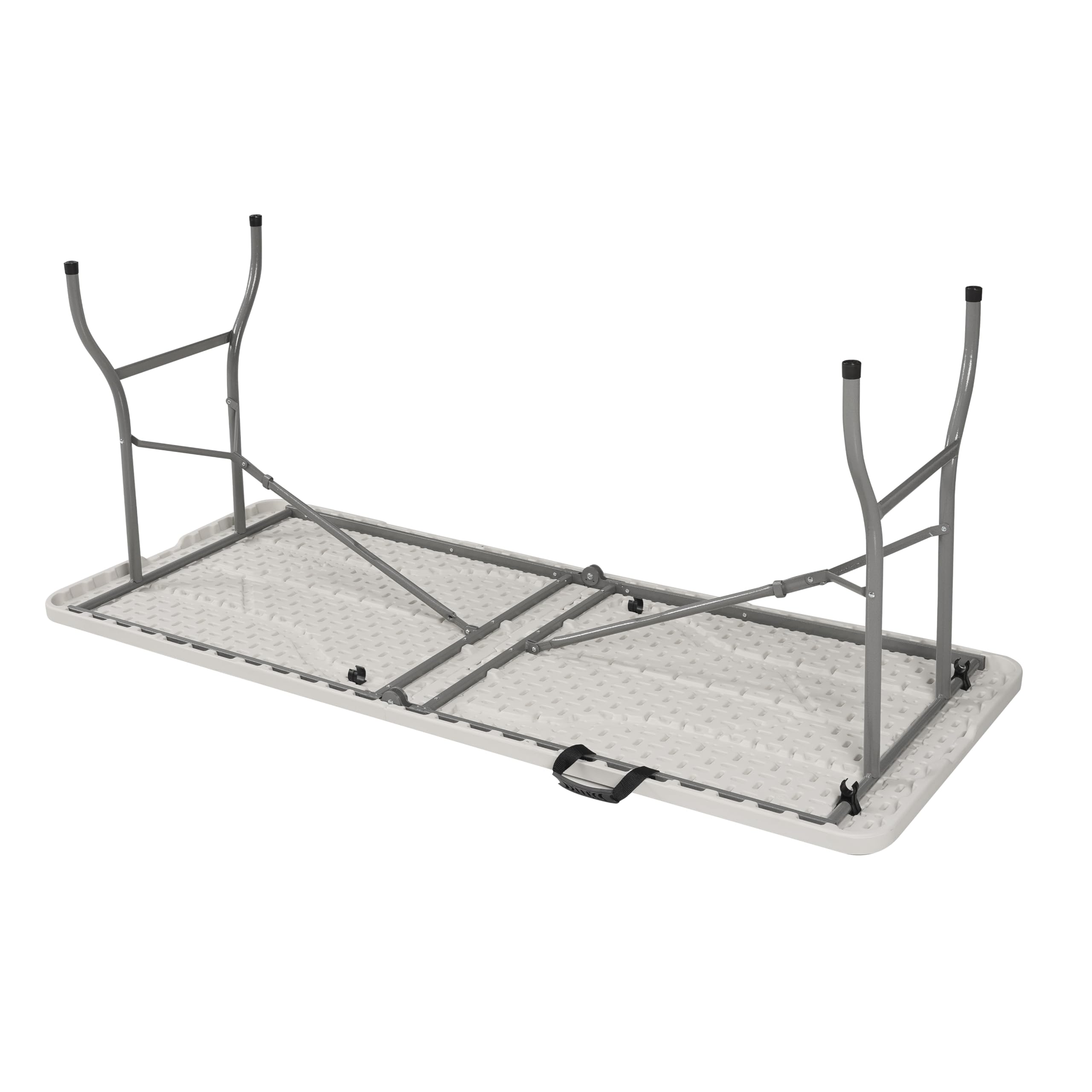 ALBATROS Table de buffet pliante blanche - 182 x 75 cm - Construction robuste pliable et grande capacité de charge - Pour jusqu'à 10 personnes - Table pour tente à bière avec poignée de transport