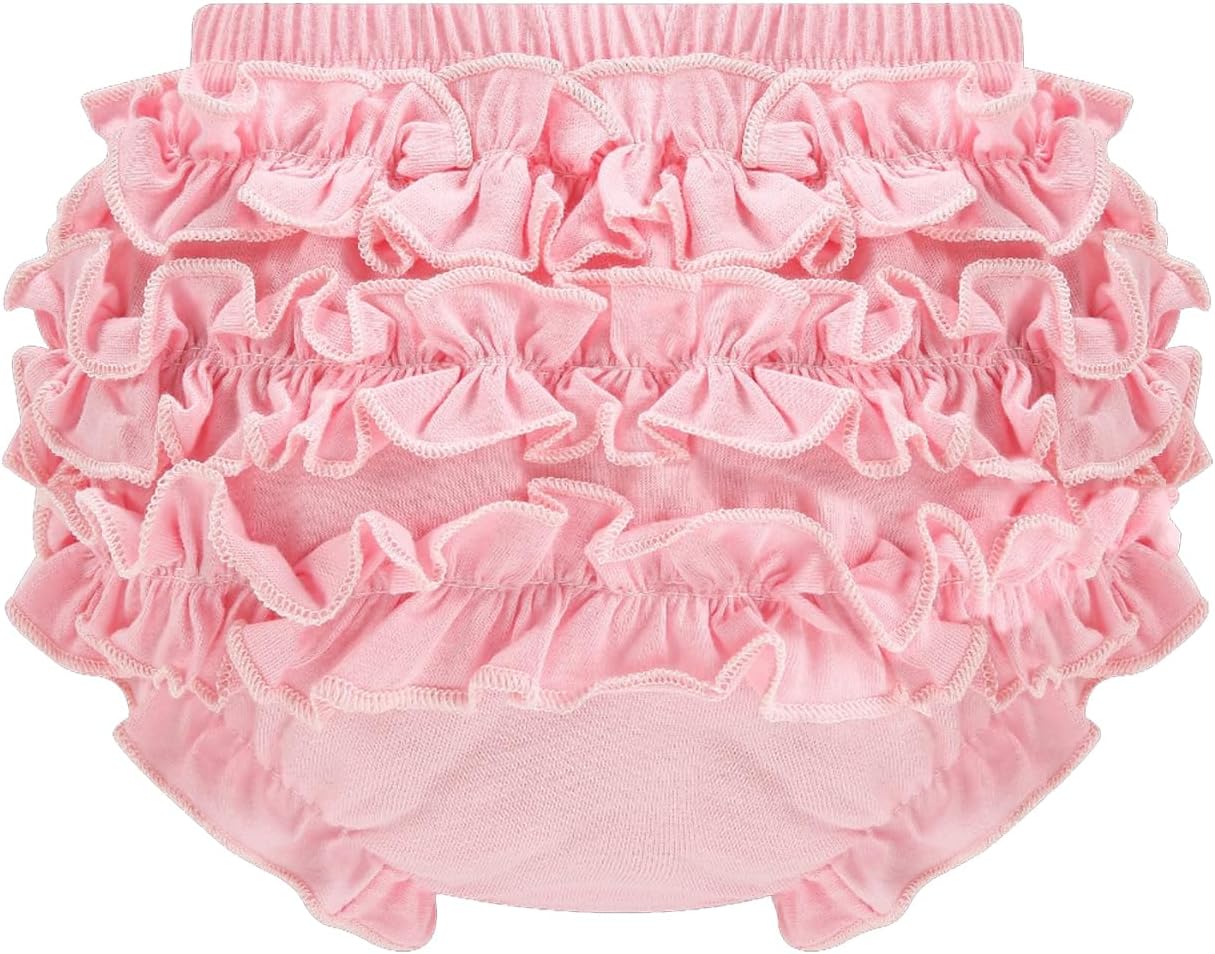 Cotton Bloomers Infant Undies Baby Ruffle Diaper Cover 4-Pack image 3
