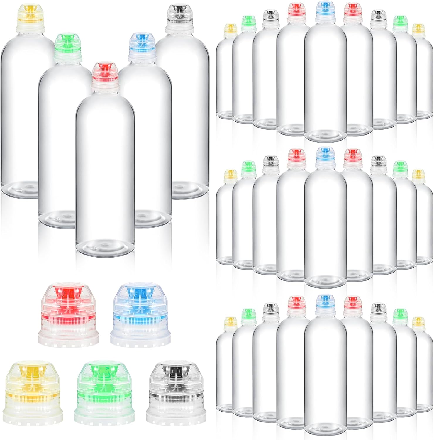 Zhehao 30 Pcs 17 oz Clear Water Bottles Bulk Reusable