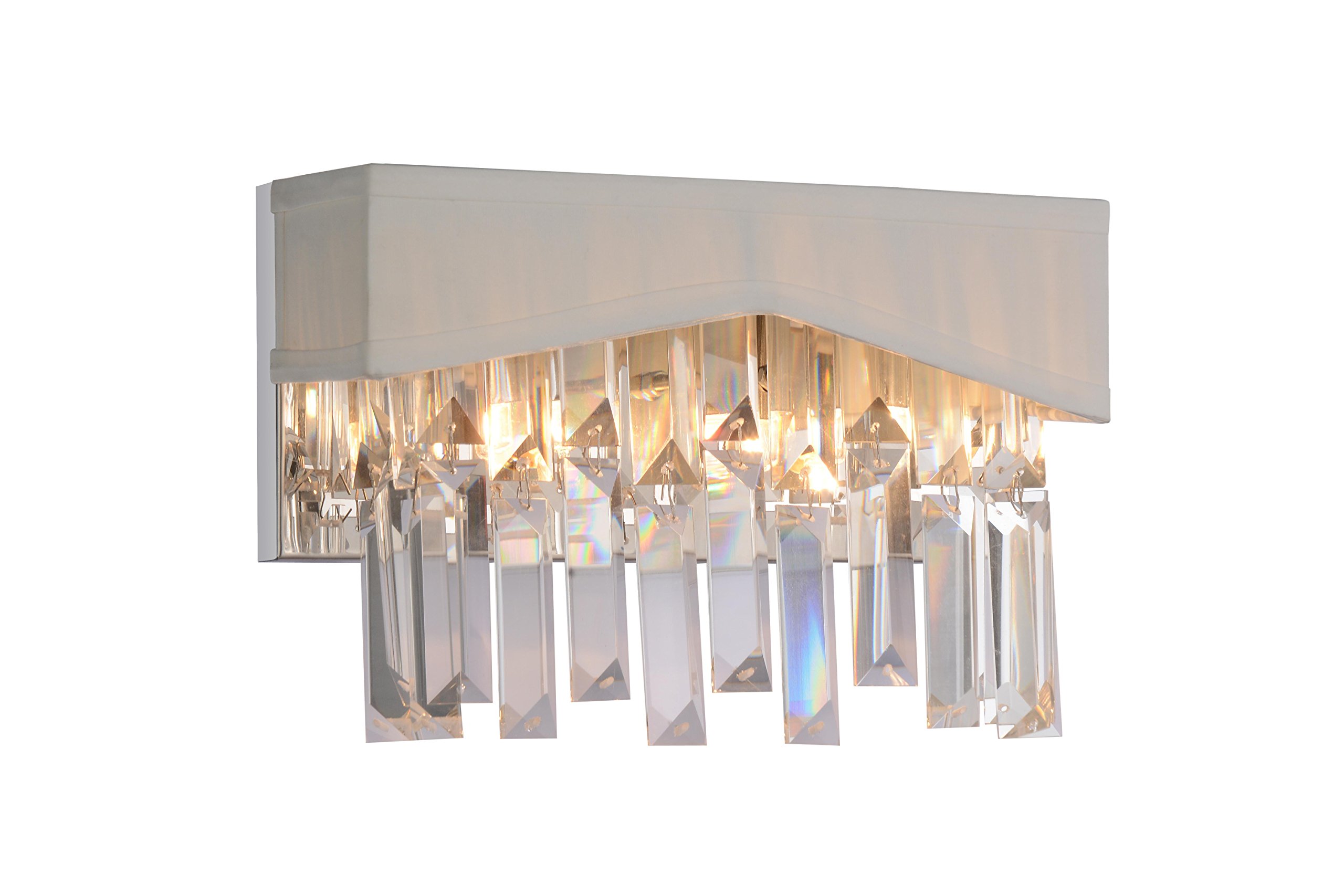 Chrome Finish 2 Light Wall Light Trimmed with Lead Crystal | Traditional Design | Requires 2 G9 Bulbs Max 40 W (Sold Seperately) | Chrome Finish | Lighten Up | Fillipo Collection