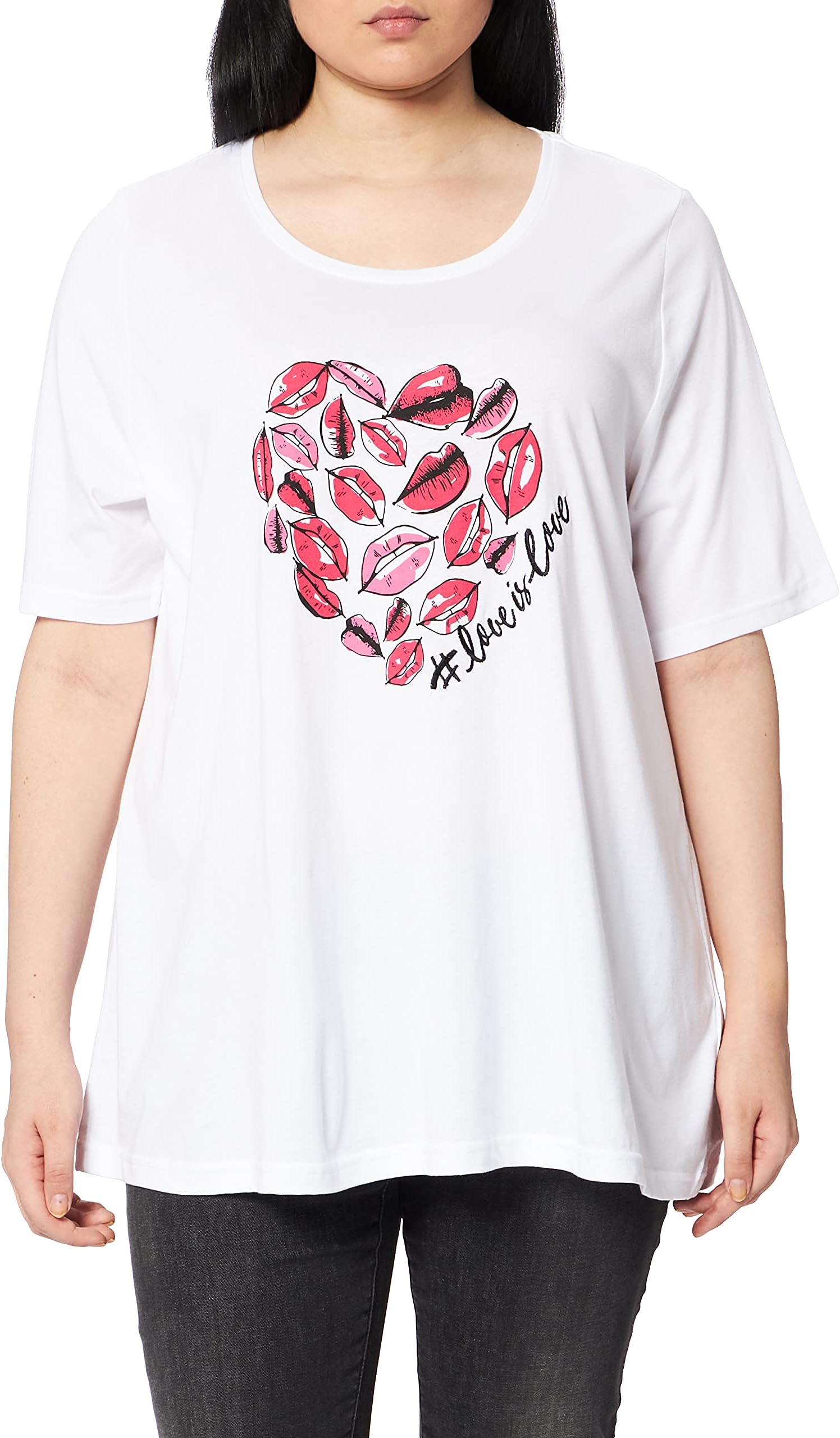 Women's T-Shirts Mit Platziertem Druck Und Strasssteinen