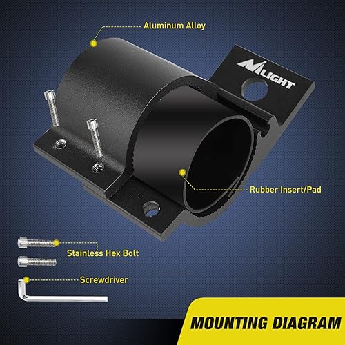 Miniatura 6 de Nilight Soporte de Abrazadera de Tubo Compatible con Barra Bull Redonda de 1.81 a 2.13 Pulgadas, Barra de Choque, Barra Protectora, Portaequipajes