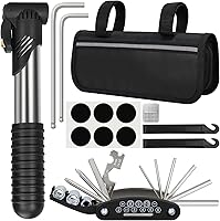 PXZBLG Bike Repair Kit: Waterproof 1.2L Tube Bag, Mini Tire Pump, 16-in-1 Multitool for Mountain & Road Bikes