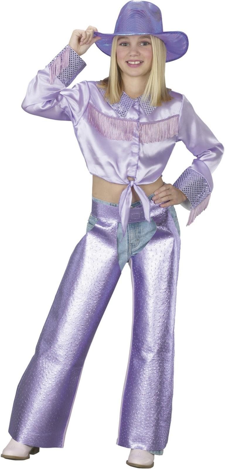 Cowgirl Star Purple Costume Medium