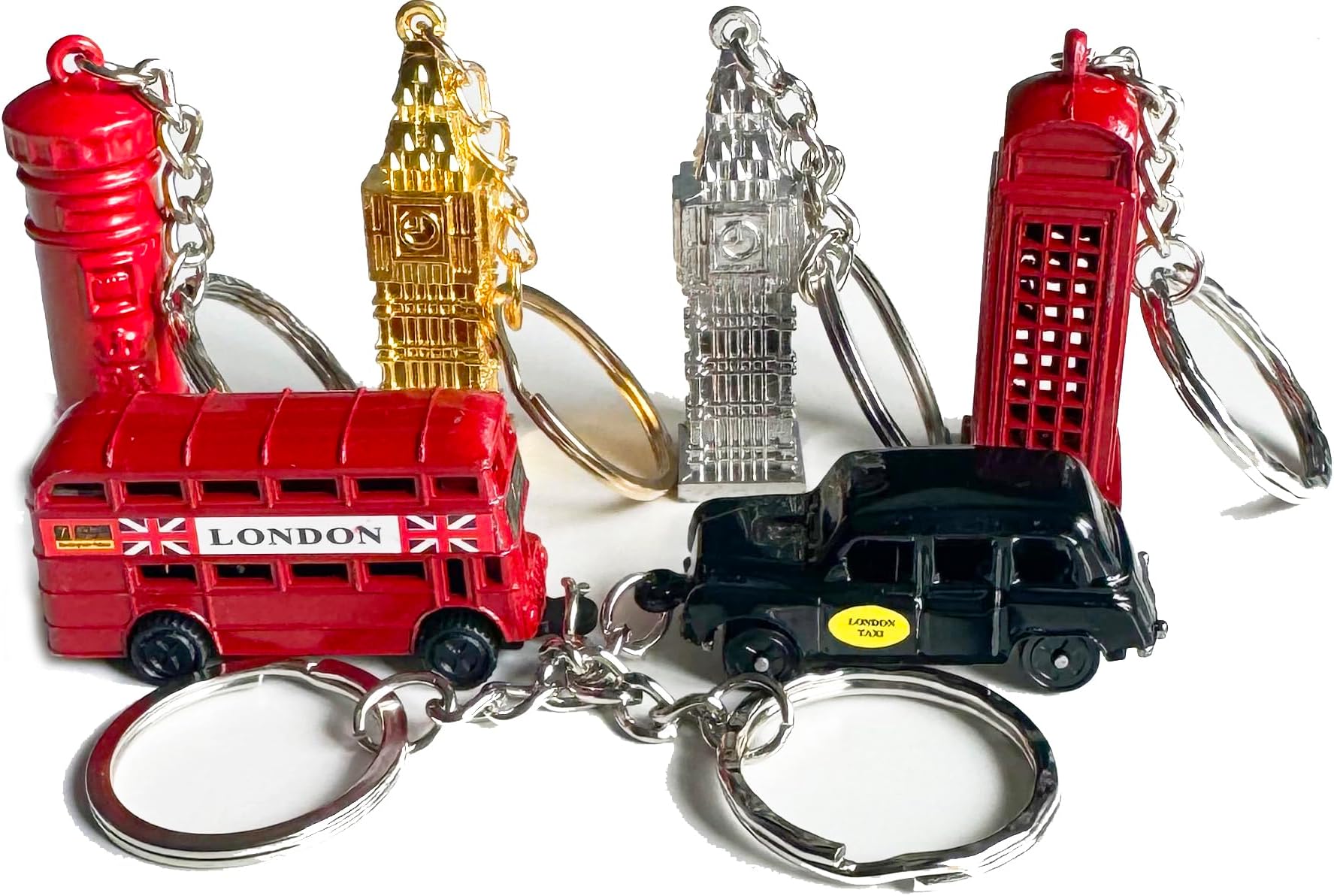 6 Londo Key Tags GB Icon Mini Brelock Gift Souvenir England Union K...