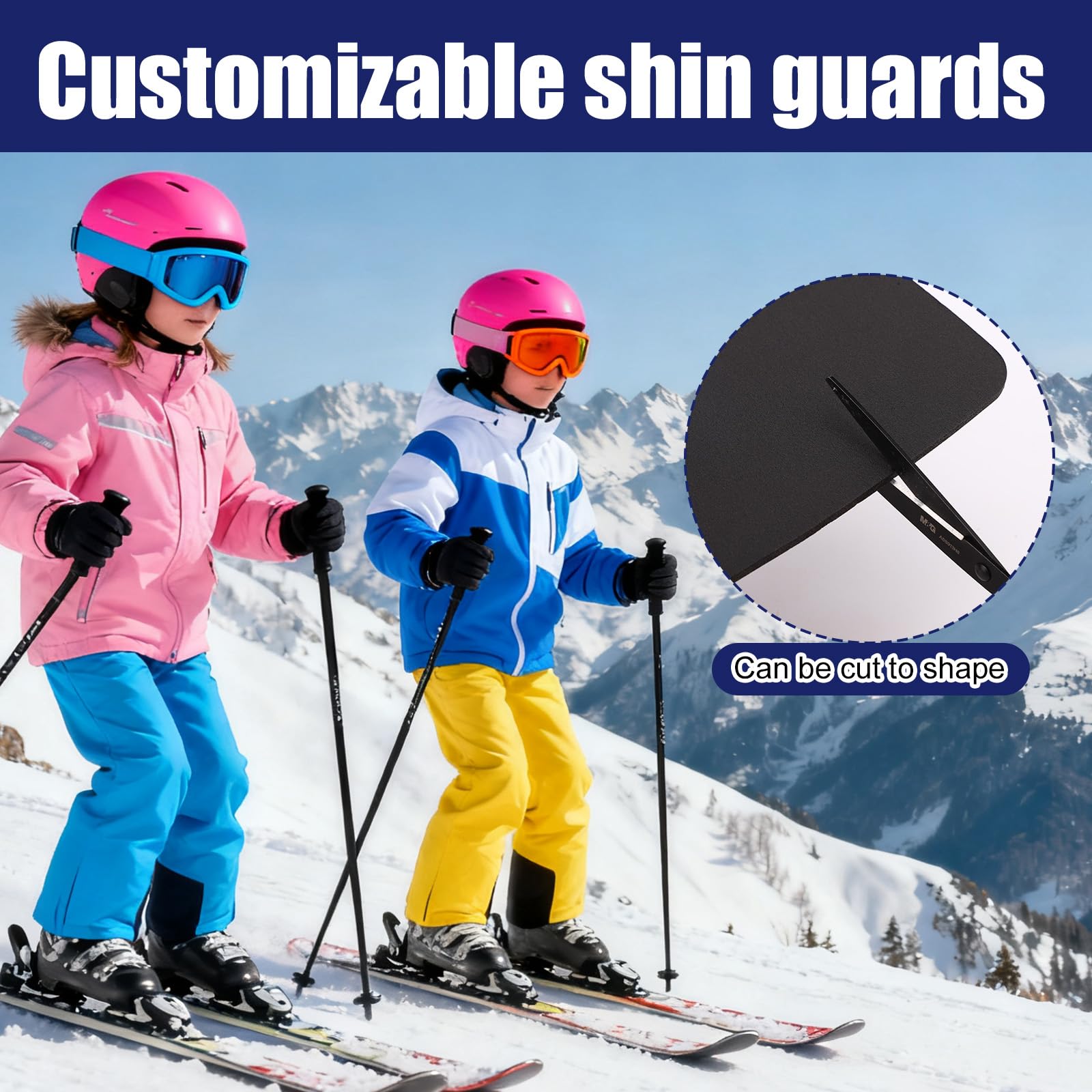 Penitue 2pcs Protège Tibias de Ski, Protège-Tibias de Snowboard en Mousse Épaisse pour Chaussures Protection Anti-Chocs