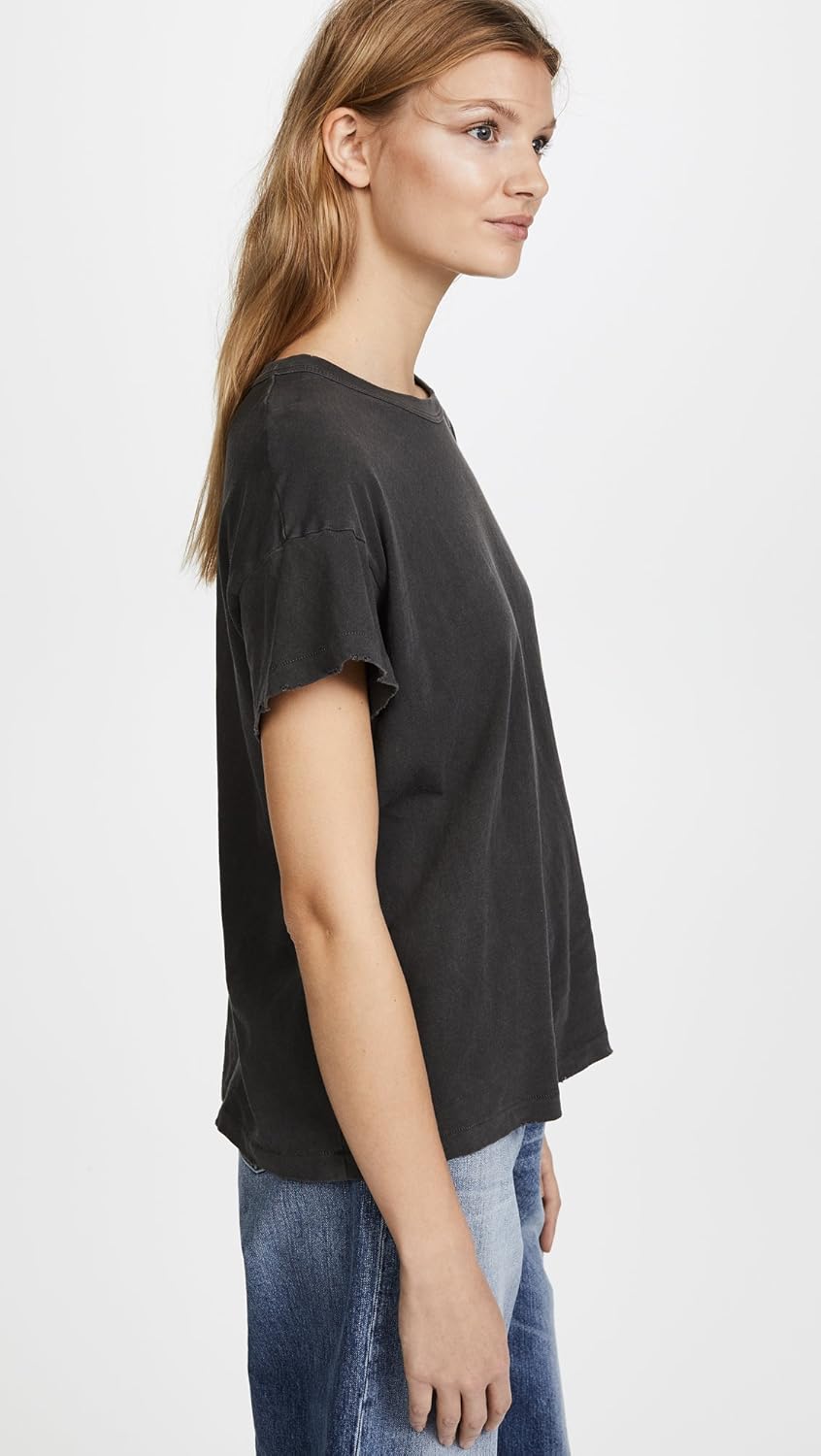 Boxy Crew Solid in Almost Black by THE GREAT. CORE KNITS - Image 4