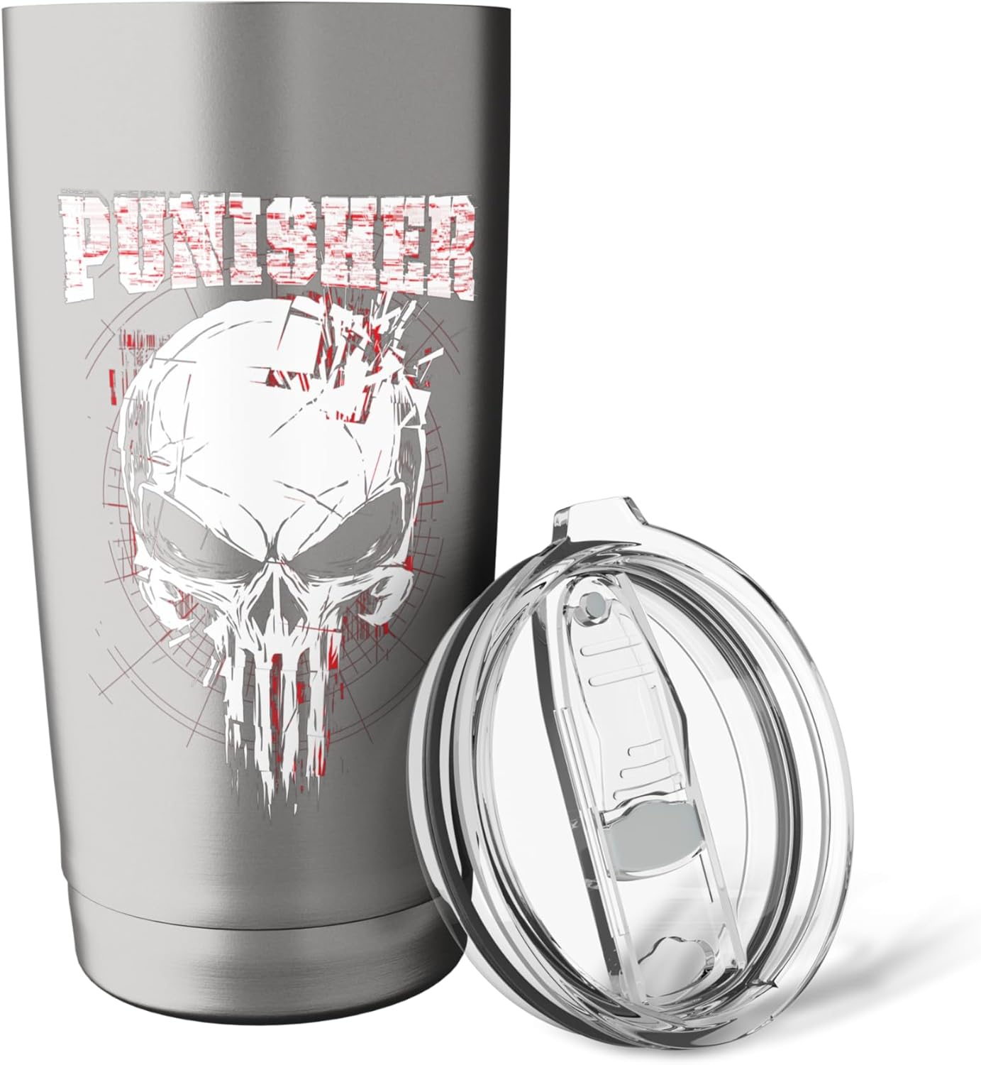 Marvel The Punisher Broken Skull and Logo Stainless Steel Insulated Tumbler - Image 5