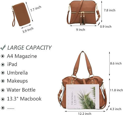 Miniatura 2 de Juego de carteras y carteras para mujer, bolso grande con cartera, 3 unidades