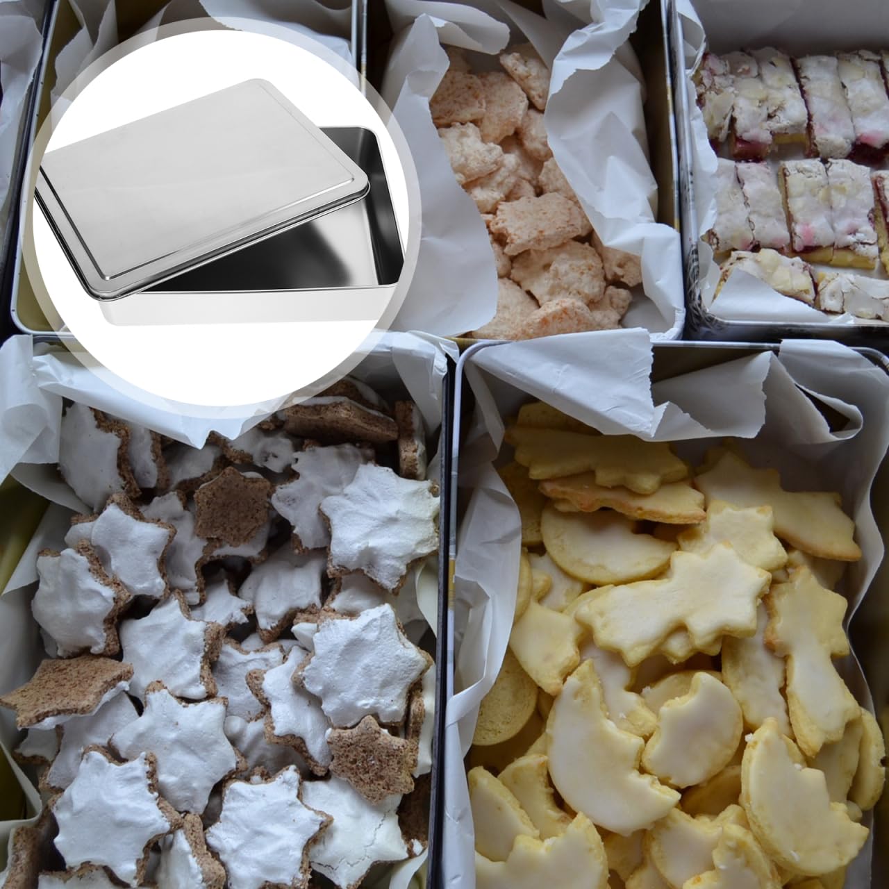 Amosfun Molde Para Pasteles Bandeja Para Hornear Reutilizable De Acero Inoxidable