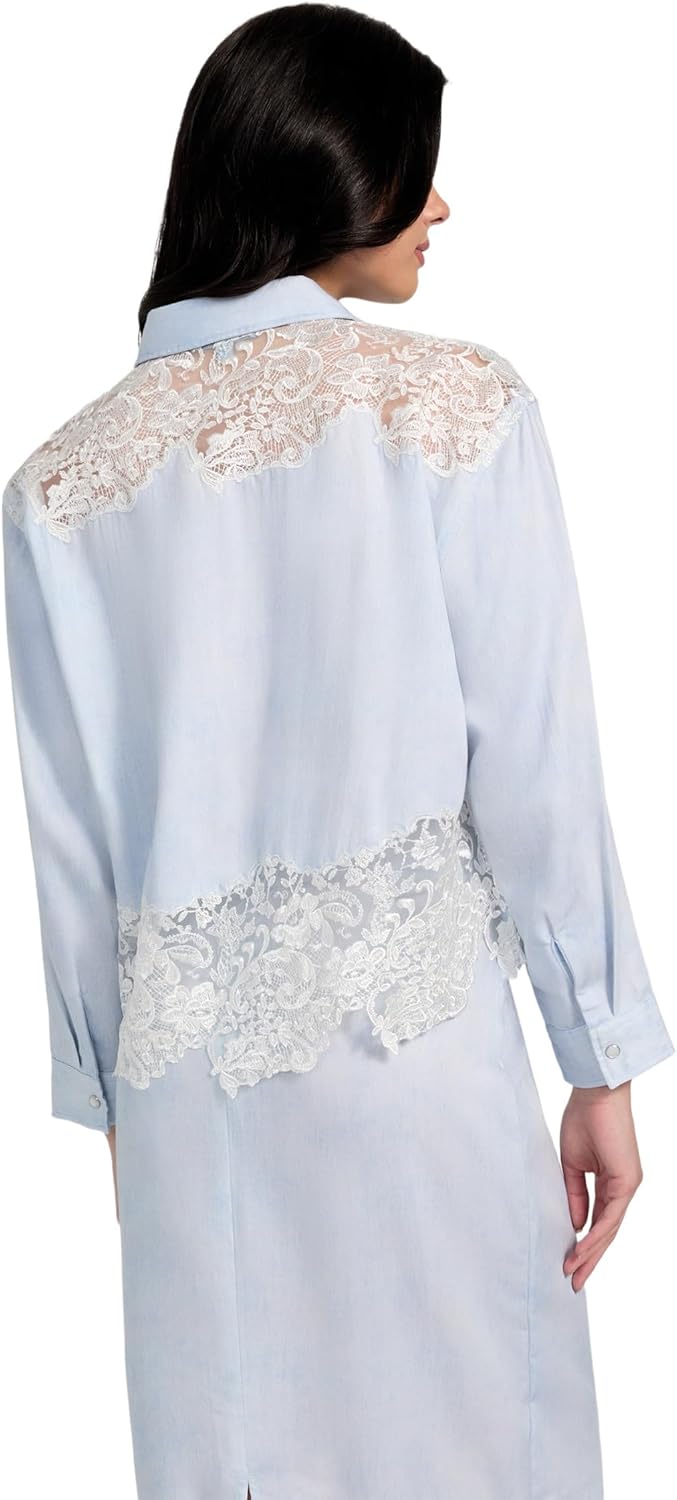 GUESS Womens Long Sleeve Evie Denim Top - Image 4