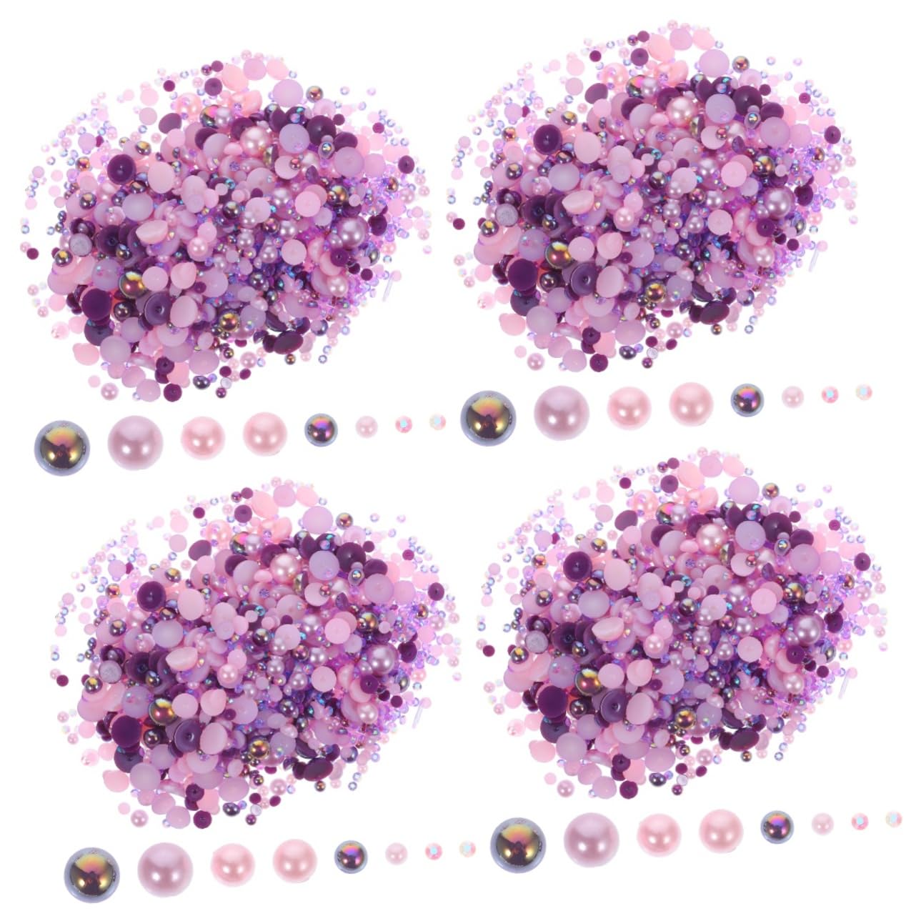 FRCOLOR 4 pezzi decorazione unghie e ciondoli per unghie in grandi quantità, ciondoli per unghie alla moda, piccoli adornano piccole perle gioielli accessori abs