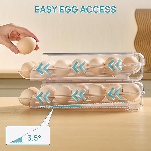Vista 4 de Vtopmart Soporte para huevos para nevera, paquete de 2