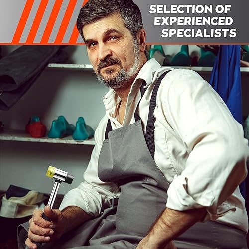 Miniatura 8 de Martillo de goma pequeño de doble cara, martillo de 0.98 pulgadas, bloque de roscado de martillo sin marcas para estirador de anillo, tamaño de