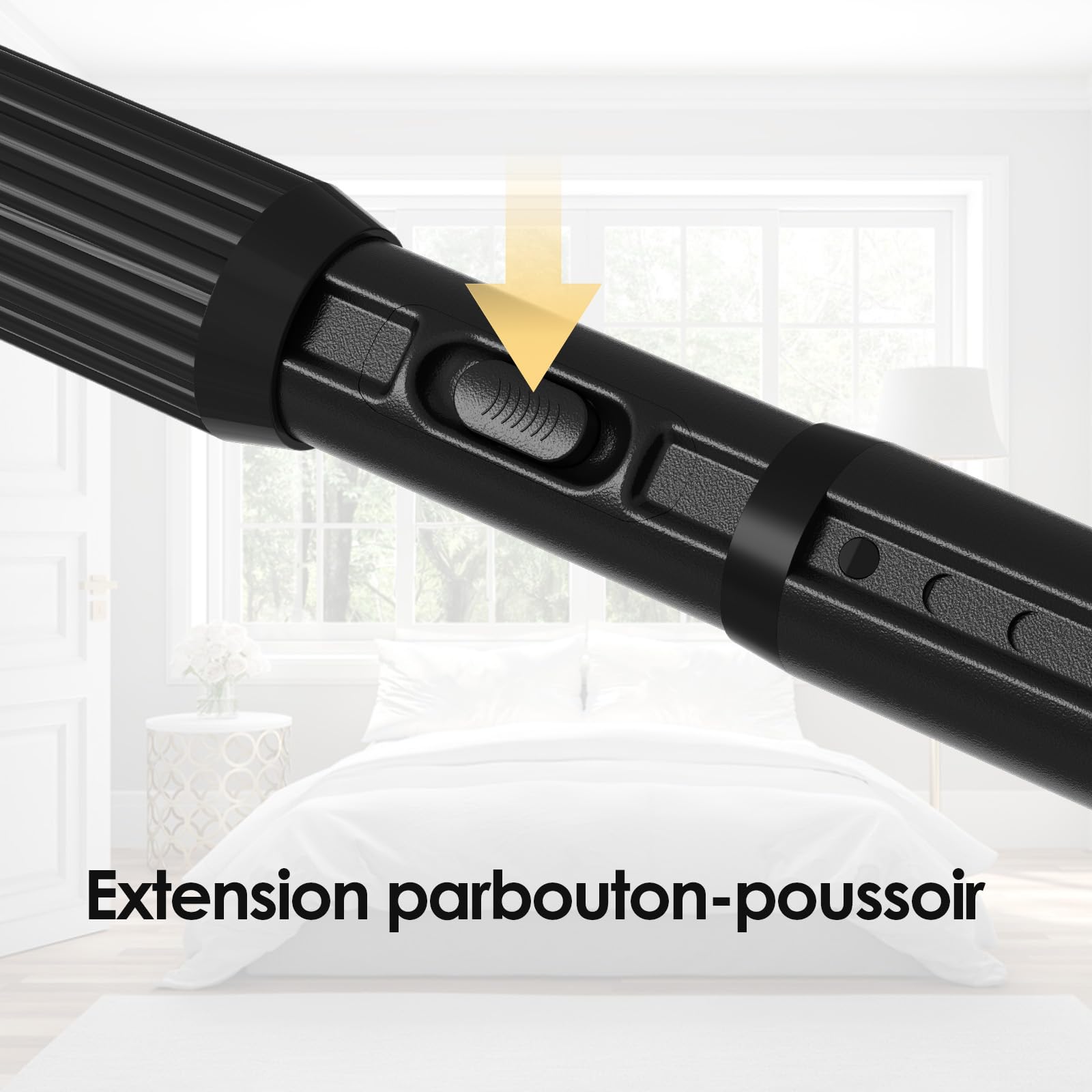 1 Barre Rideau Sans Percage 100-262 cm Barre Rideau Extensible,Barre Telescopique Tringle Rideau Extensible Sans Percage Pour Salle De Bain, FenêTre,Porte,Noir