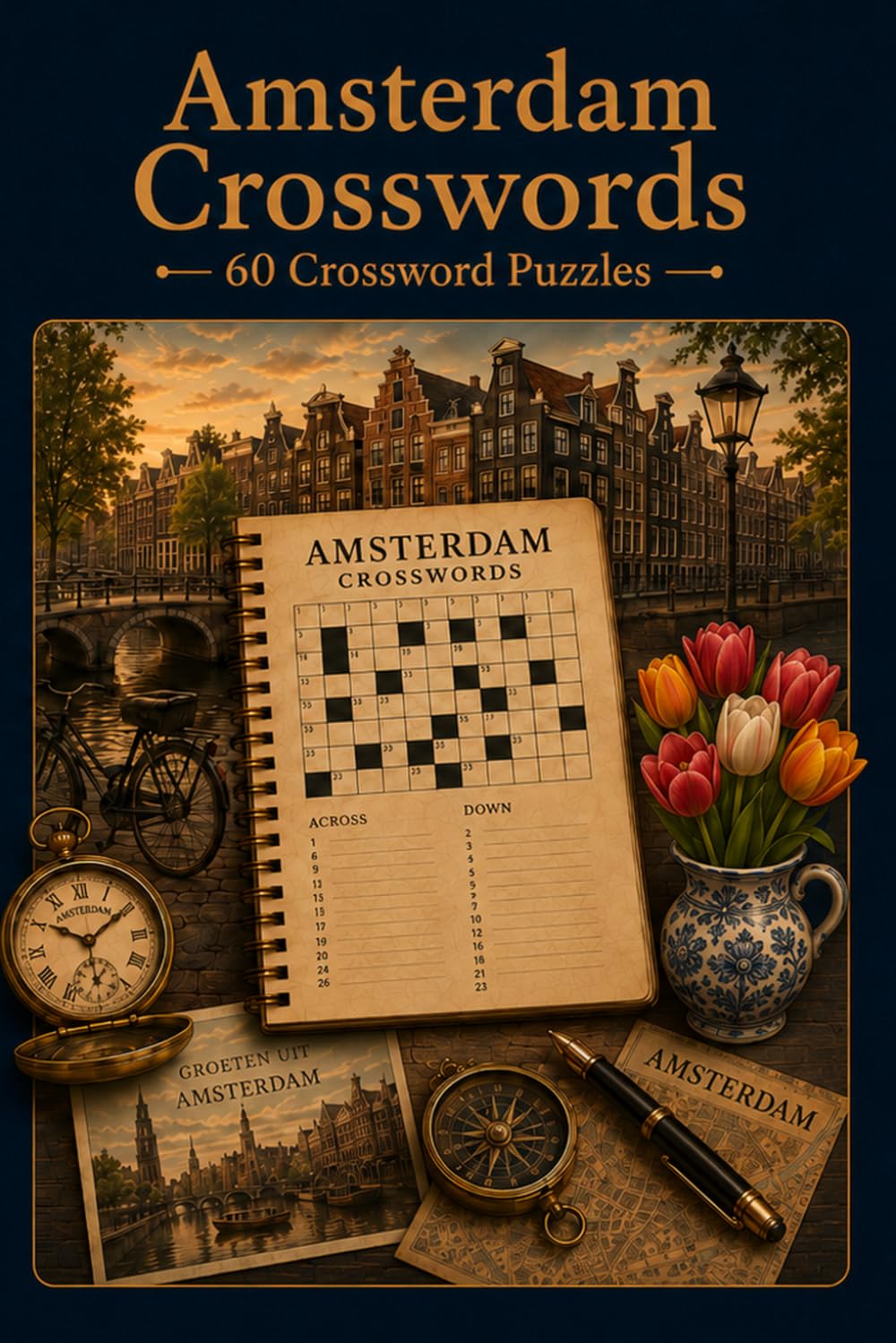 Amsterdam Crosswords 60 Crossword Puzzles: | 6x9 Inches, 120 Pages | 60 crossword Puzzles | Solutions Included|