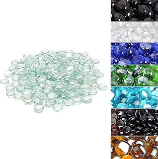 Skyflame 10-Pound Fire Glass Beads for Fire Pit Fireplace, 1/2-Inch Size Crystal Ice Reflective Decorative Blended Firegla...