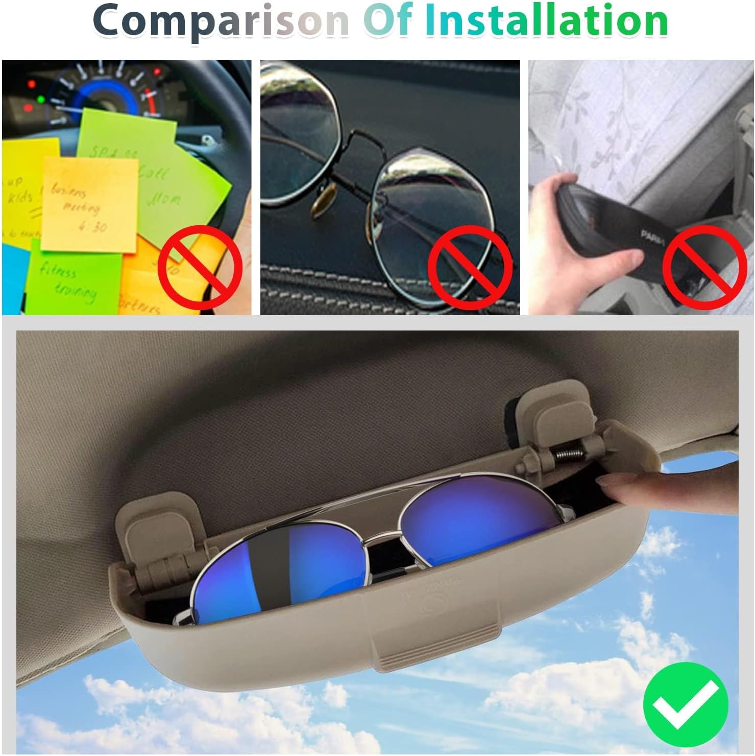 Car Glasses Holder Glasses Case for Polestar 2 2020+ Abs Car Sunglasses Holder Glasses Cases Auto Sunglasses Storage Case Box Organizer