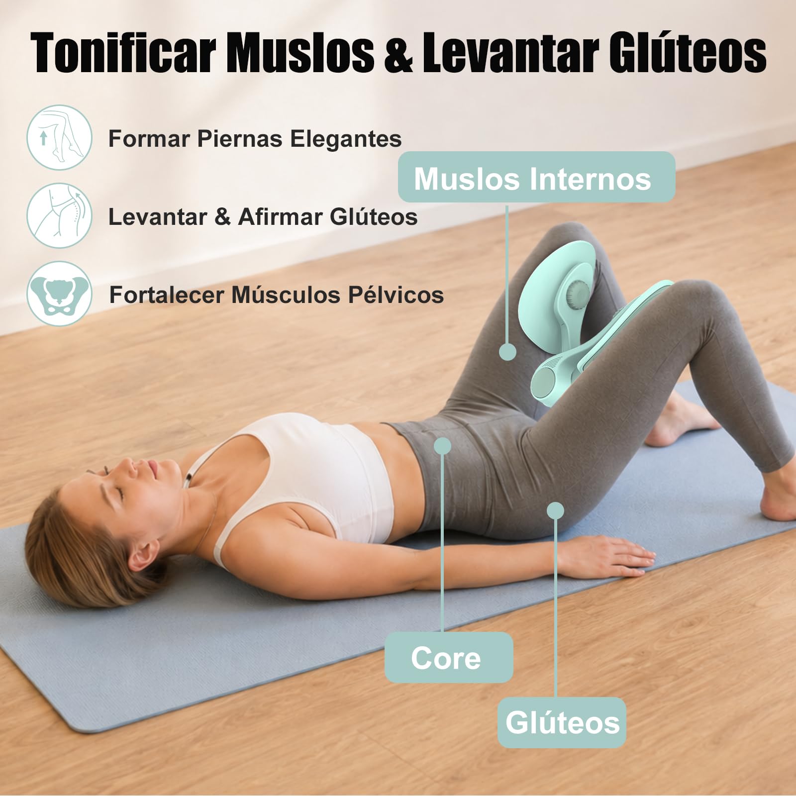 Ejercitador de Piernas y Suelo Pélvico 16KG y 22KG Máquina para Ejercicio en Casa Fortalecedor de Glúteos Entrenador Kegel con Banda Tonificador de Muslos Equipo de Musculación para Mujeres y Hombres