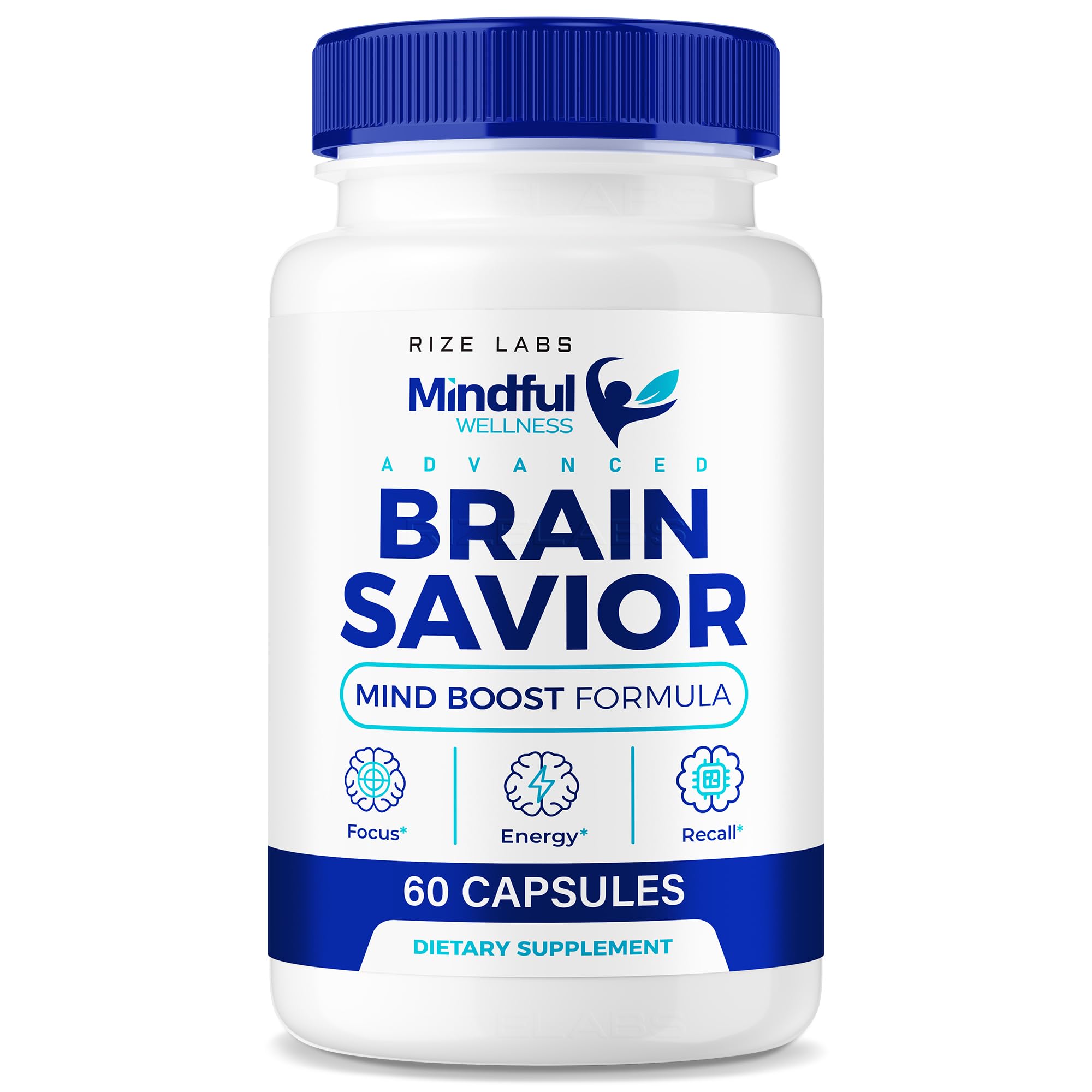 rize labs - Mindful Wellness Brain Savior Capsules β Daily Focus & Clarity Formula with a Balanced Blend for Alertness, Memory, and Lifestyle Support | Easy-to-Take Pills (60 Capsules)