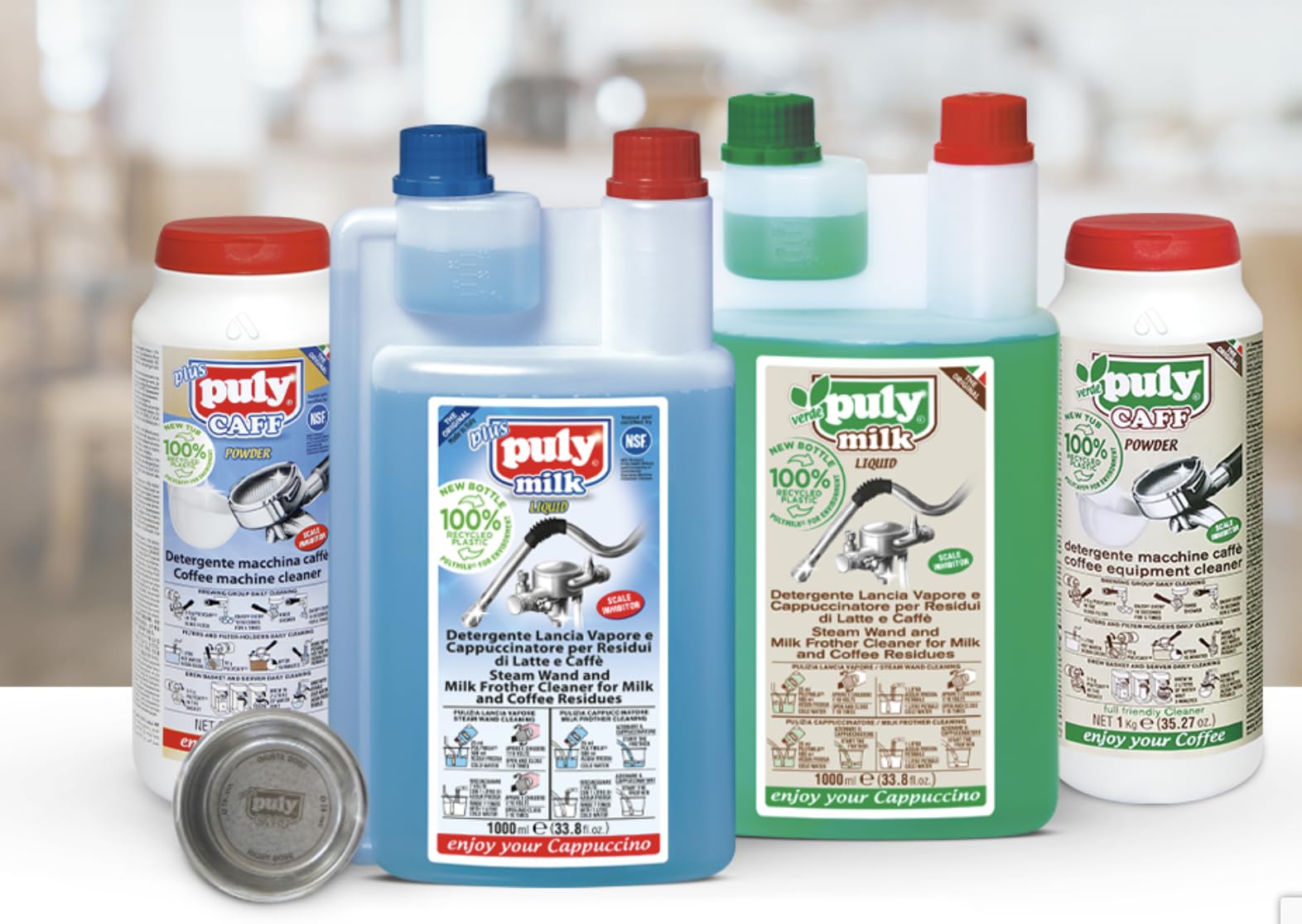 Puly Caffe Lot de 2 poudres nettoyantes 900 g