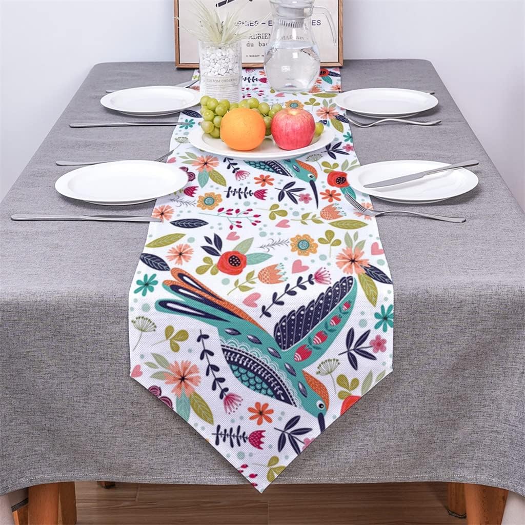 JSEIAJB Bird Flower Leaf Table Runner Wedding Decoration Table Decoration Table Runner
