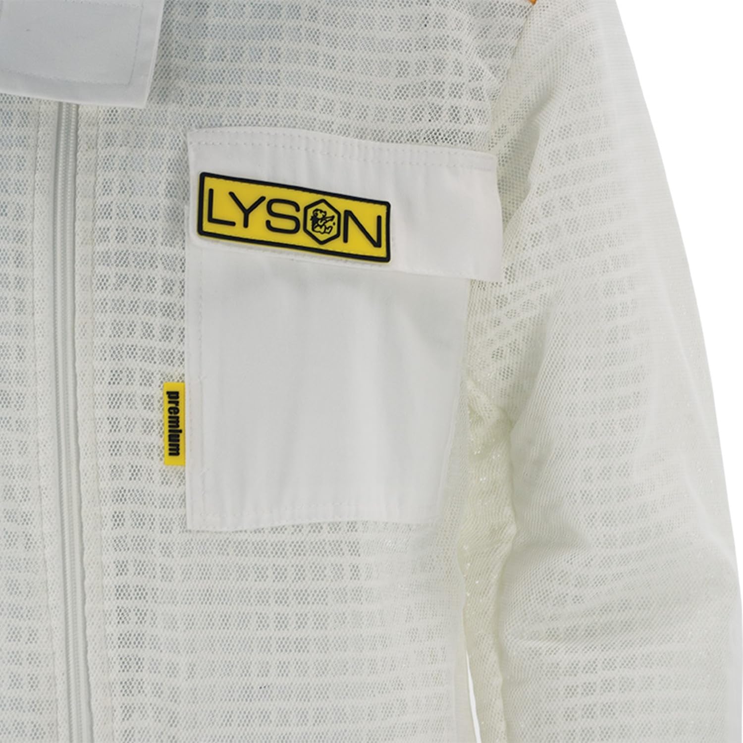 LYSON Imkeranzug aus Mesh und Baumwolle Imkeroverall mit abnehmbarem Hut belüftet Imkerbekleidung, Imkerjacke mit Reißverschluss Grösse XXXL