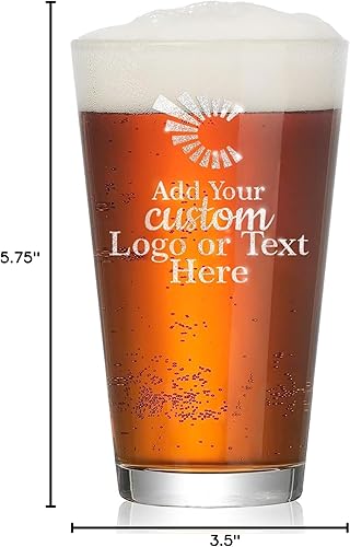Miniatura 10 de Vaso de cerveza personalizado  Pinta de cerveza personalizada de 16 onzas con logotipo y texto grabados, regalo divertido para hombres, papá,