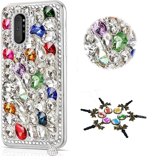 Miniatura 7 de STENES Sparkle - Funda compatible con Samsung Galaxy Z Fold 4 5G, elegante, hecha a mano en 3D, con diamantes de imitación, diseño de diamantes de