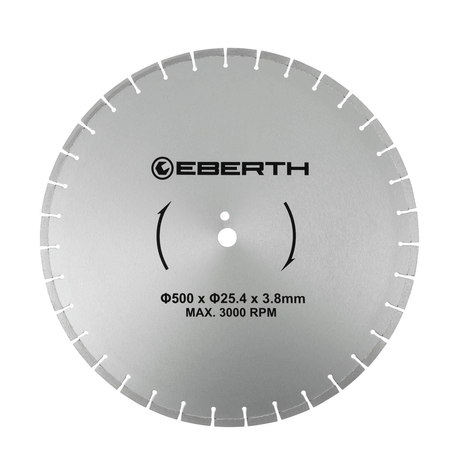 EBERTH Disco de corte diamantado para piedra, baldosas y gres porcelánico, disco diamantado con 500 mm de diámetro, 25,4 mm de perforación, 3,8 mm de grosor, disco de corte diamantado f. Granito