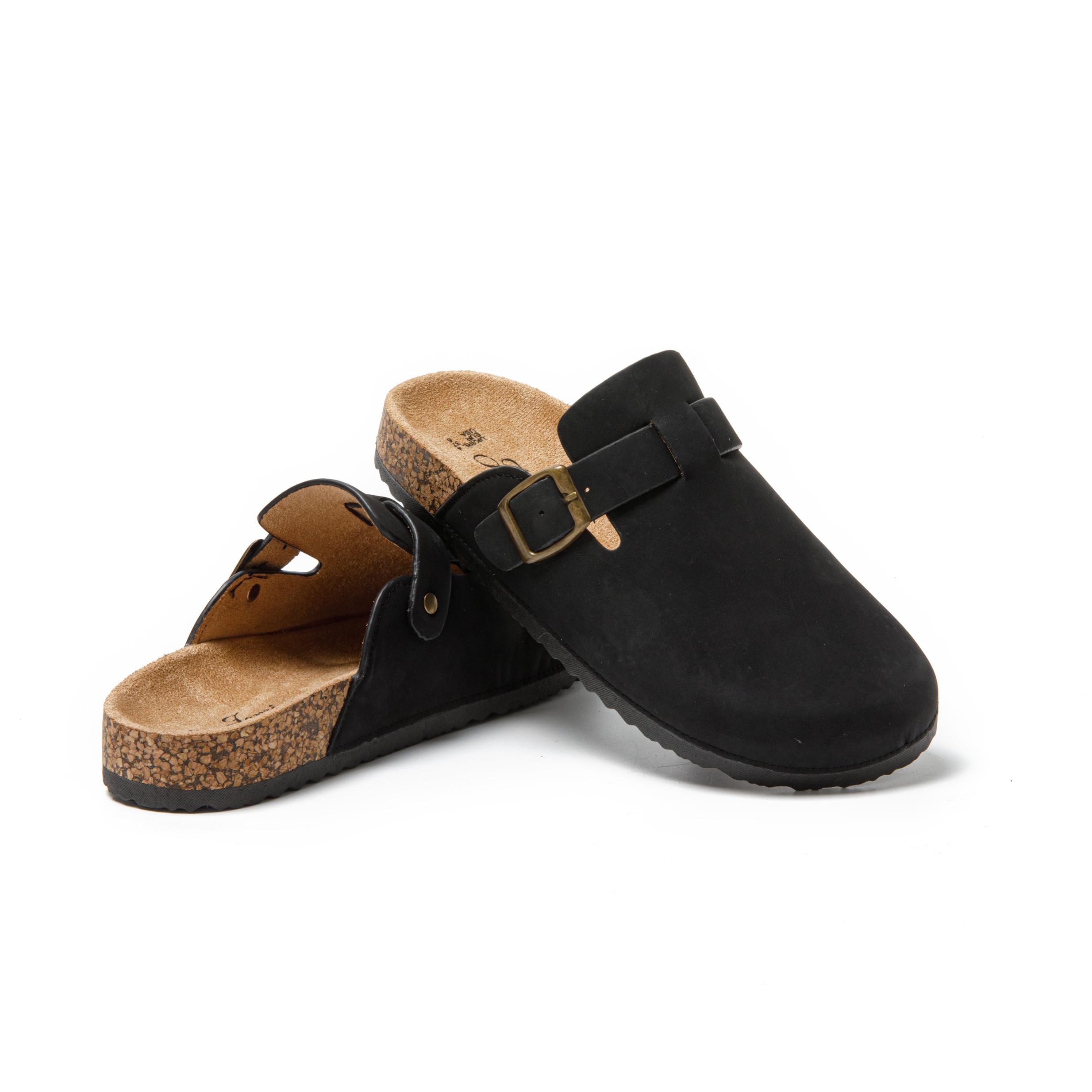 JOMIX Pantoletten Damen Geschlossen Hausschuhe mit Kork Fußbett rutschfeste Gartenschuhe Clogs