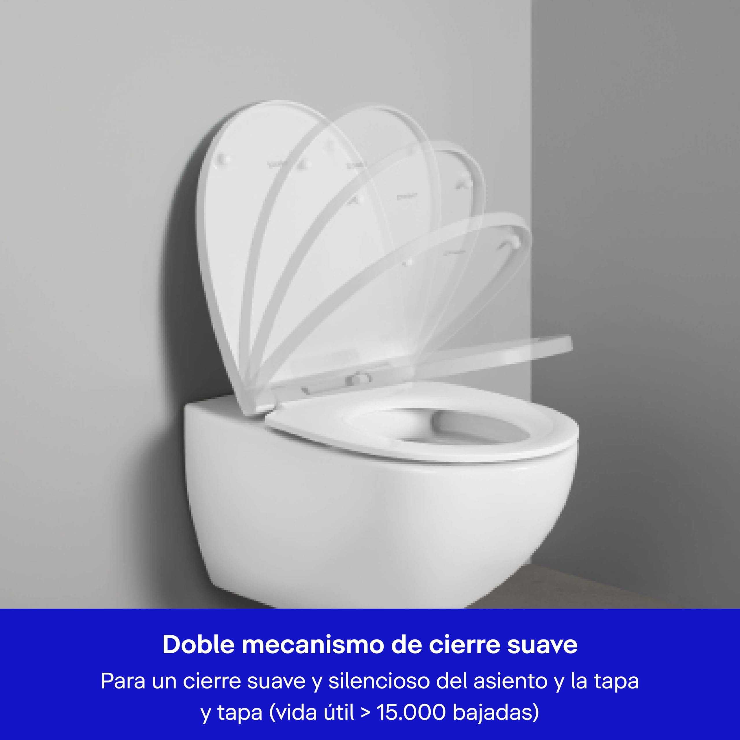 Duravit tapa wc universal, asiento de inodoro oval, tapa wc con doble mecanismo de cierre suave, tapadera wc Cierre rápido para facilitar la instalación, Fabricado en la UE, Blanco