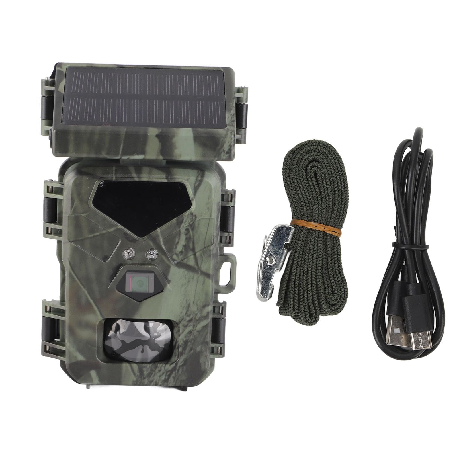 Solar Trail Camera, Noktowi Widzenie 20 MP 1080p z 65 -metrowym Zakresem Wykrywania na Zewnątrz Nadzoru Przyrody IP65 Wodoodporna Kamera Polowa