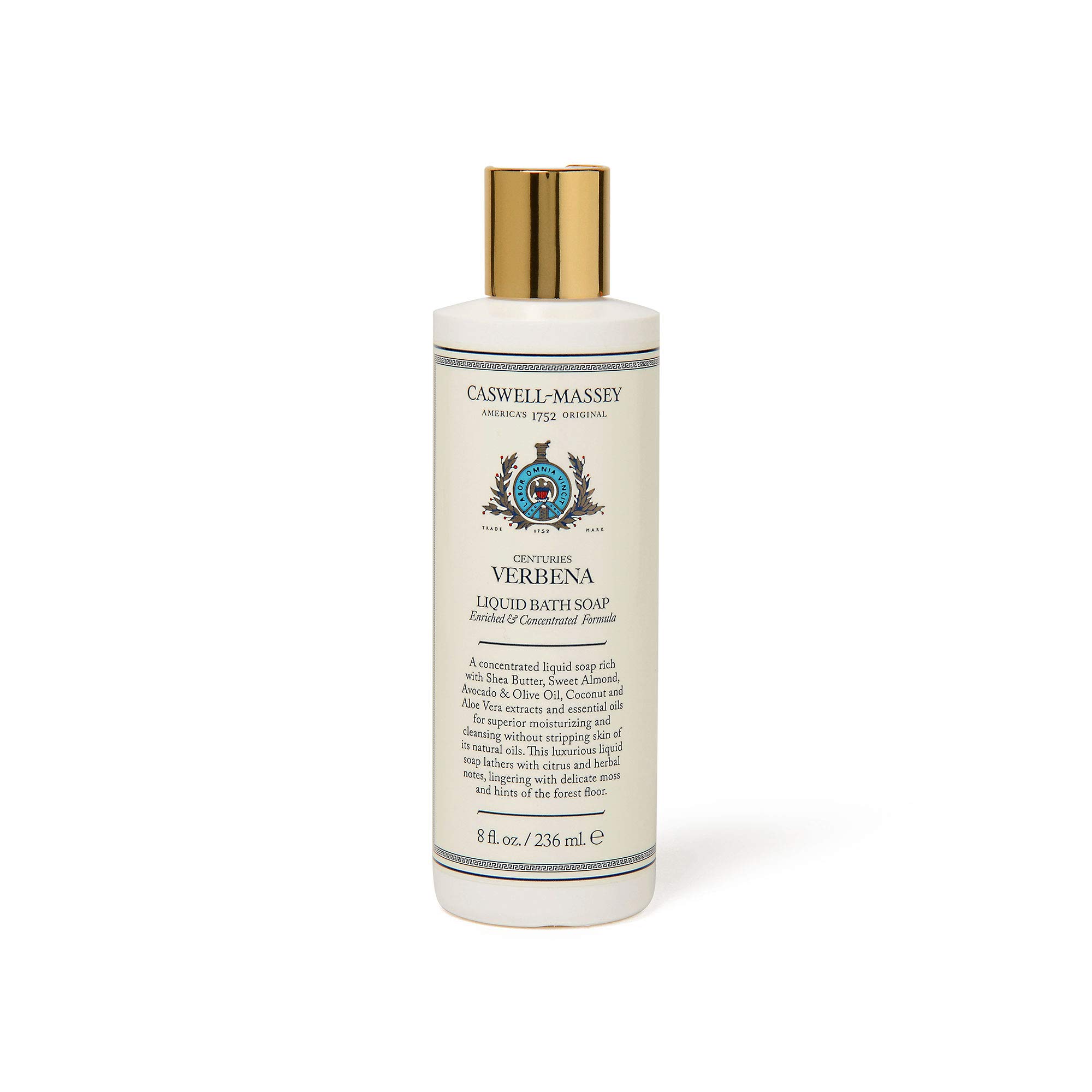 Caswell-Massey Centuries Verbena Liquid Bath Soap - Plant-Based Body Wash With A Fresh Citrus Scent, 8 oz