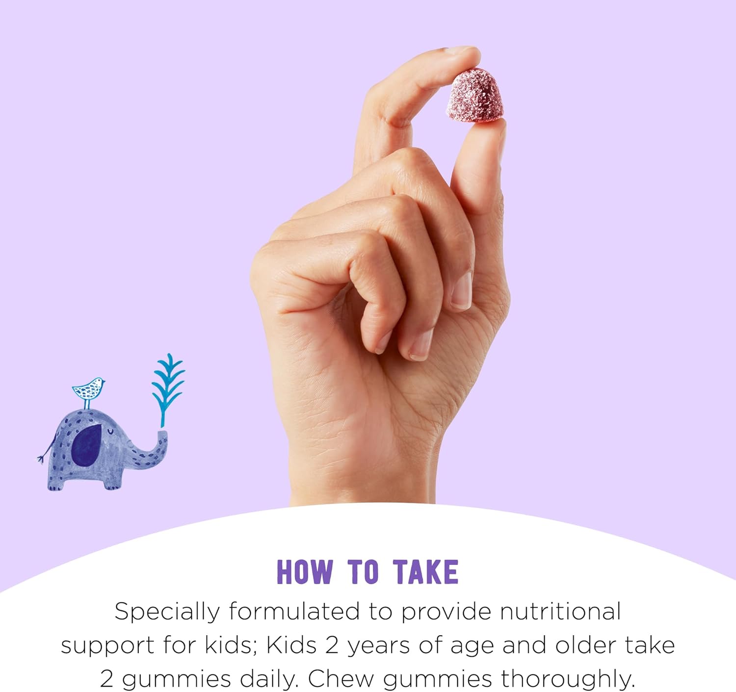 Amazon Brand - Mama Bear, Vegetarian Kids Black Elderberry Gummies 300 mg with Vitamins C, D, E and Zinc - Immune System Support - 60 Gummies (1 to 2 Month Supply), Non-GMO, Gluten Free - Image 4