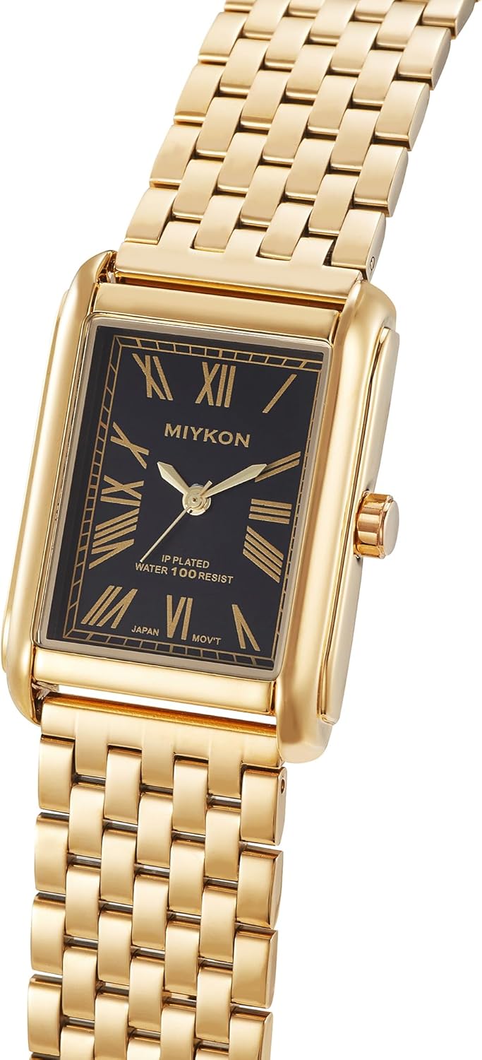 Miykon Vintage Dress Watches for Men – Square Tank Watch with Solid Stainless Steel Bracelet, Mens Dress Watches – Japanese Quartz, Waterproof to 100ft - Image 8