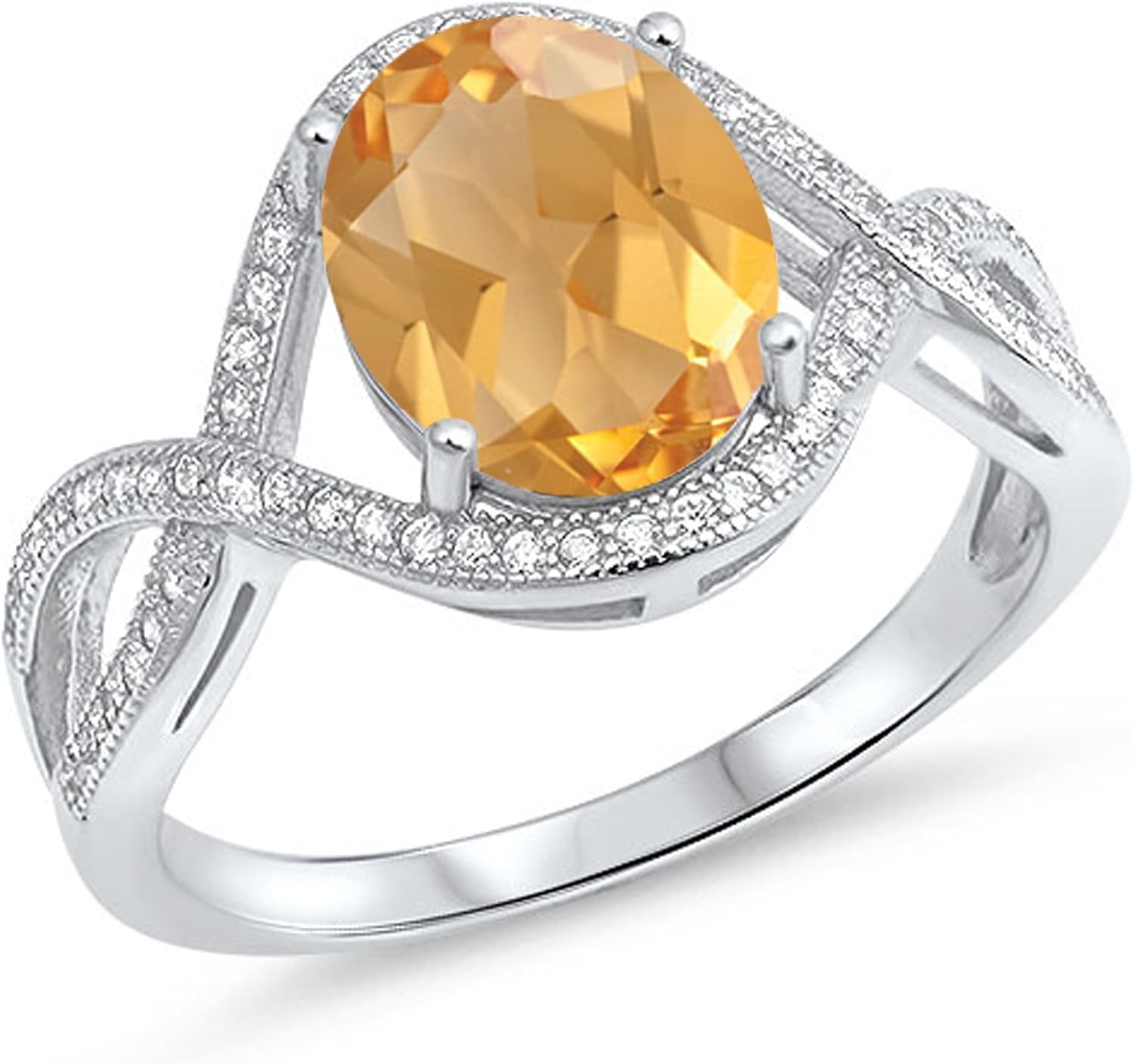 CHOOSE YOUR COLOR Sterling Silver Oval Infinity Ring