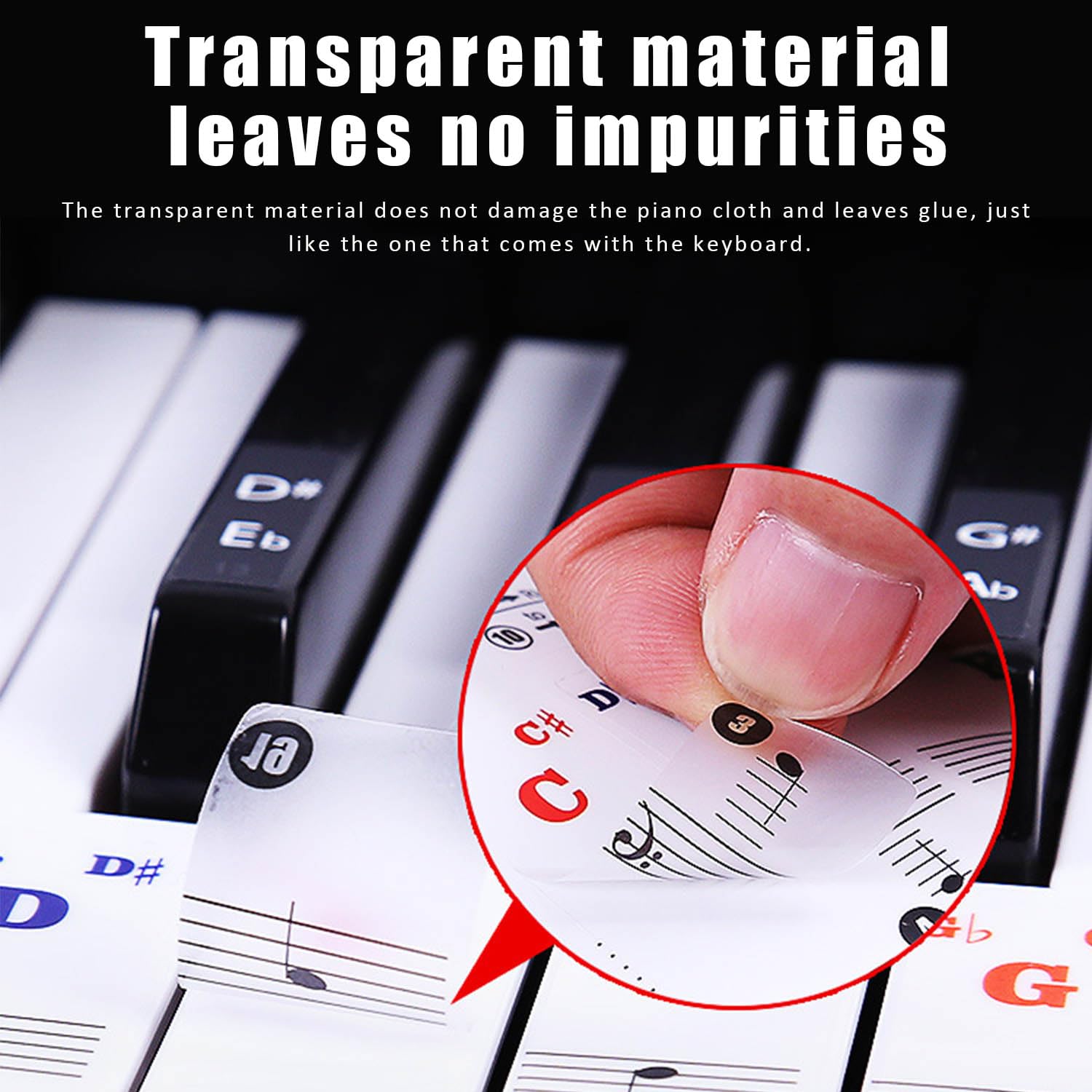 Adesivi Per Tastiera Pianoforte 88 Tasti - Trasparenti E Riutilizzabili Per Principianti - Foto 12