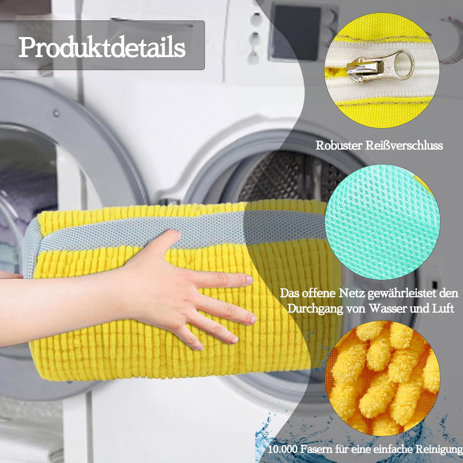 Lot De 2 Sacs Lavage Chaussures Machine - Réutilisables, Fermeture Éclair, 39x19cm