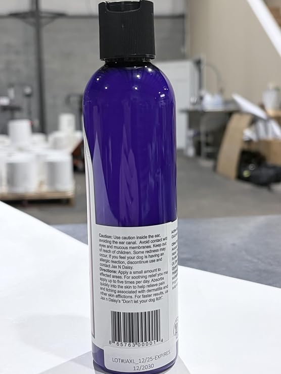 Jax N Daisy Dog Itching Skin Relief Lotion - 8 Oz | Essential Dog Lotion for Dry Itchy Skin | Made with Essential Oils & Natural Ingredients Aloe Vera, Lavender & Witch Hazel | Skin Soother