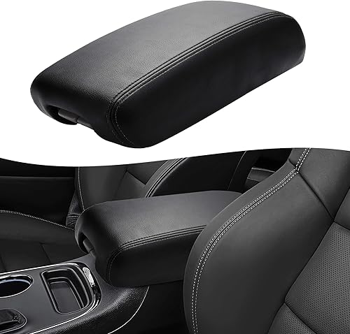 KBH Funda para reposabrazos de consola central automática para Jeep Grand Cherokee 2011-2020 y Dodge Durango 2011-2020 de repuesto de cuero de