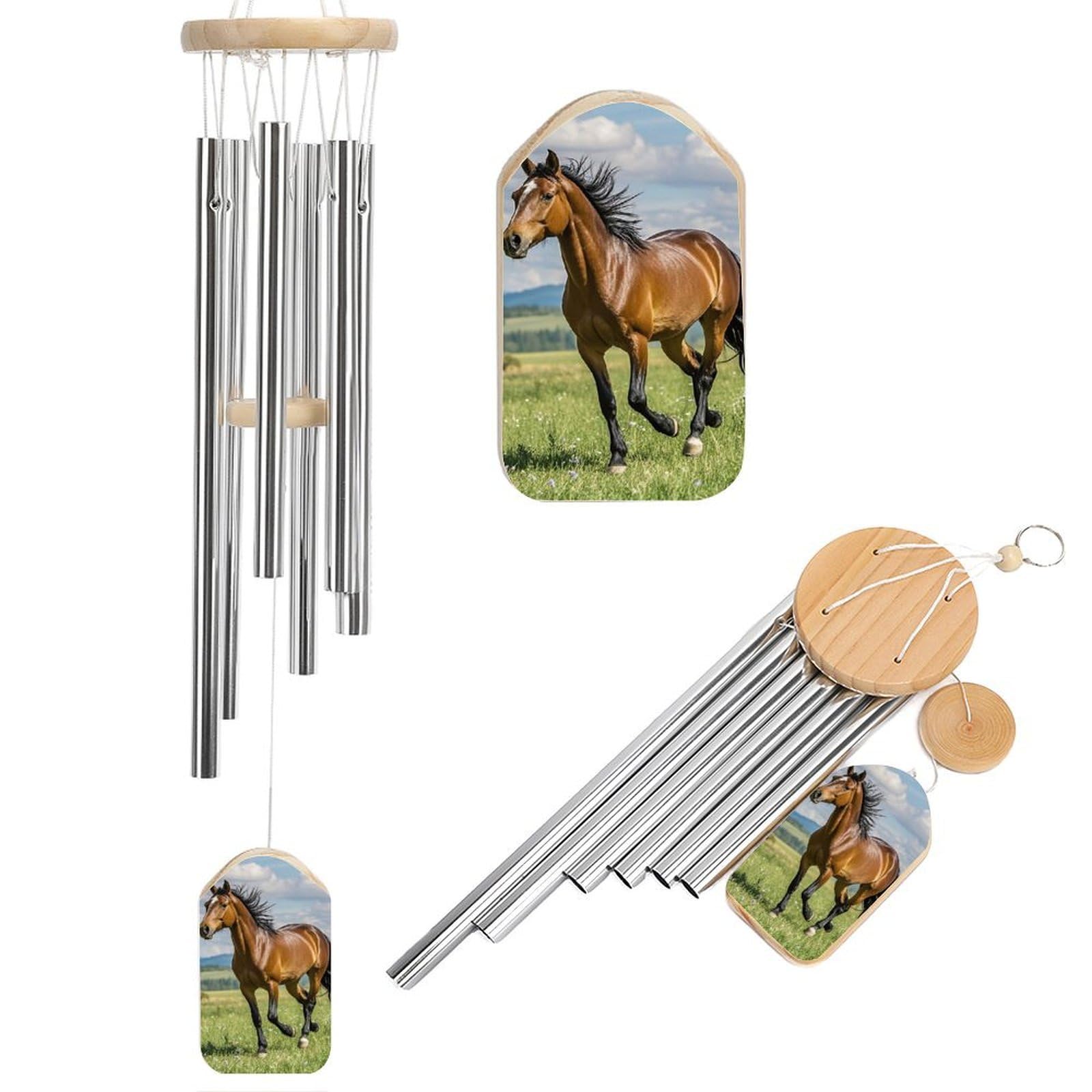 Carillon à vent cheval déco pour sublimer votre porche et terrasse