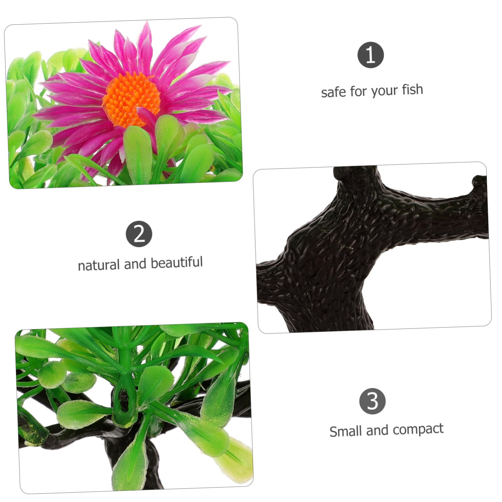 BESPORTBLE 5piezas Adorno De Árbol Acuático Simulado para Peceras Decoración Natural para Acuarios Pequeños Accesorio Embellece El Hábitat De Peces y Reptiles