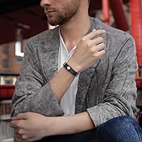 Vista 4 de LinnaLove Pulseras de identificación médica para hombres, pulseras médicas de emergencia grabadas sin titanio