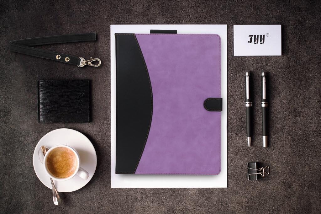 Tech Deals 🔥 FYY [Leather Case] with [Apple Pencil Holder] for Apple iPad Pro 12.9 Both 2017/2015, Flip Folio Stand Protective Case with [Auto Sleep Wake Function], Multiple Stand Angles, Card Slots Purple