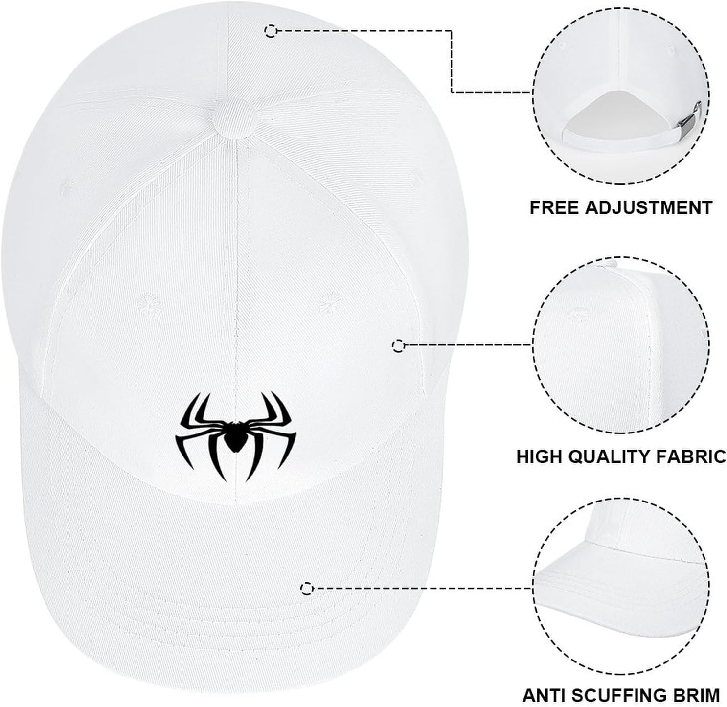 Spider Pattern Red Vintage Baseball Cap Men Women Adjustable Sports Dad Hat - Image 4