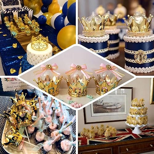 Miniatura 5 de Efavormart - Paquete de 12 recipientes dorados de 3 pulgadas para bodas, despedidas de soltera, cumpleaños, decoraciones de tarros de dulces