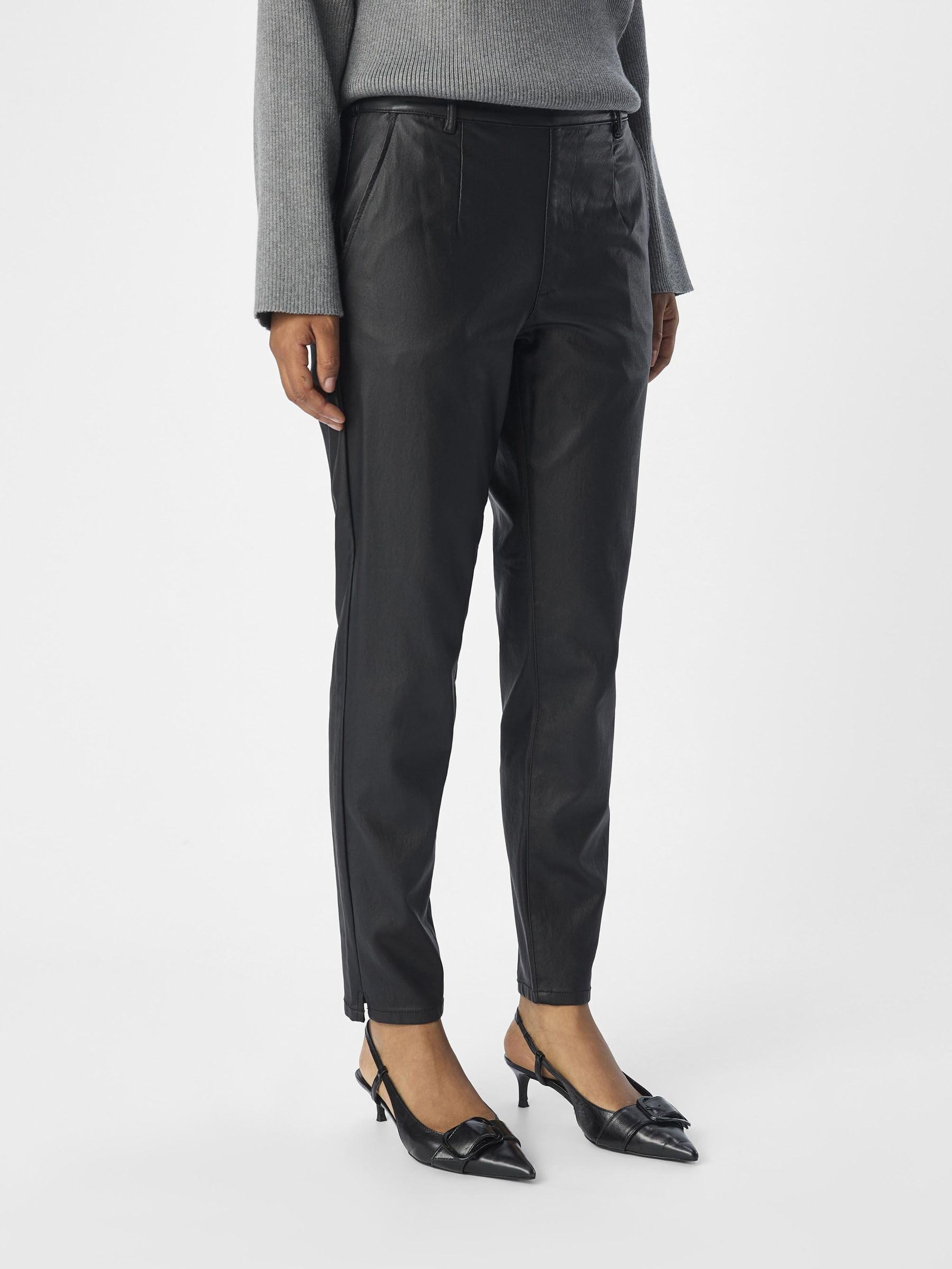 Object Damen Objbelle Lisa Coated Pant Noos Hose